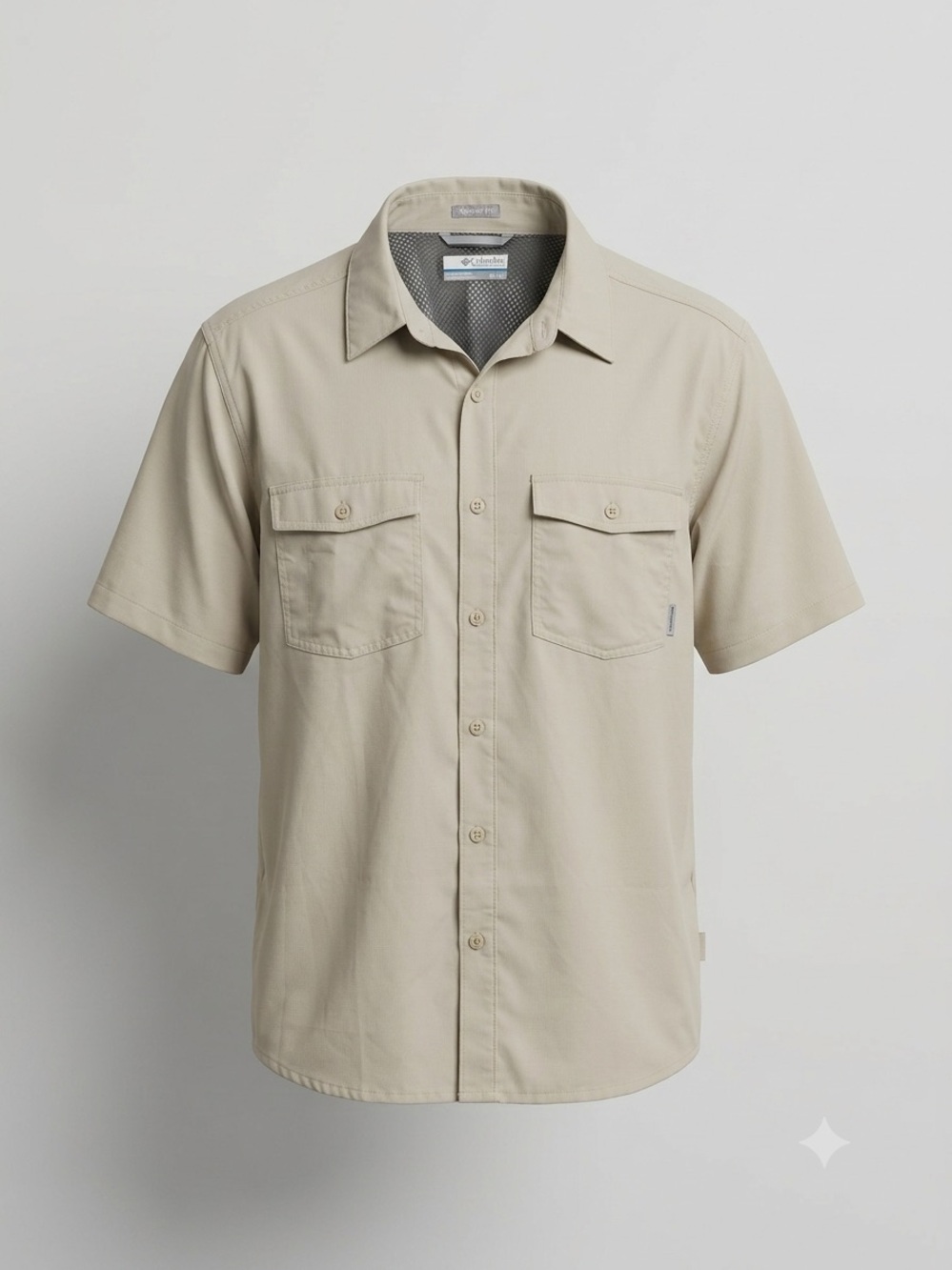 Columbia Men’s XL Regular Fit Short Sleeve Button Utility  Hiking Shirt Beige